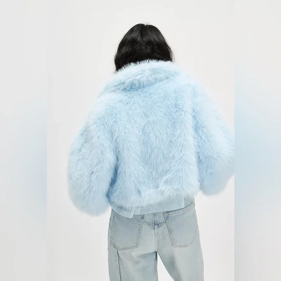 NEW Paris Cropped Faux Fur Jacket Size S - Picture 4 of 16